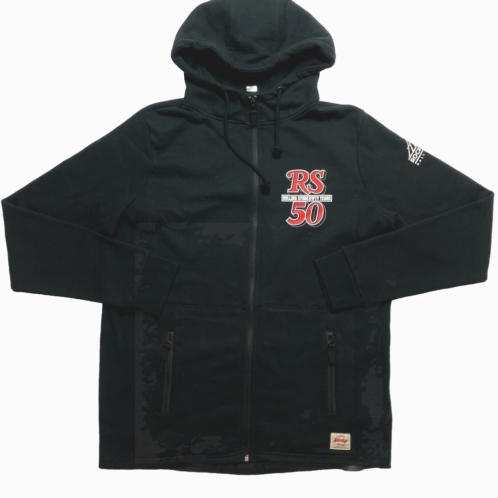 The Rolling Stone Hoodie Mens Large Black Sweatshirt Hall Of Fame Rock & Roll